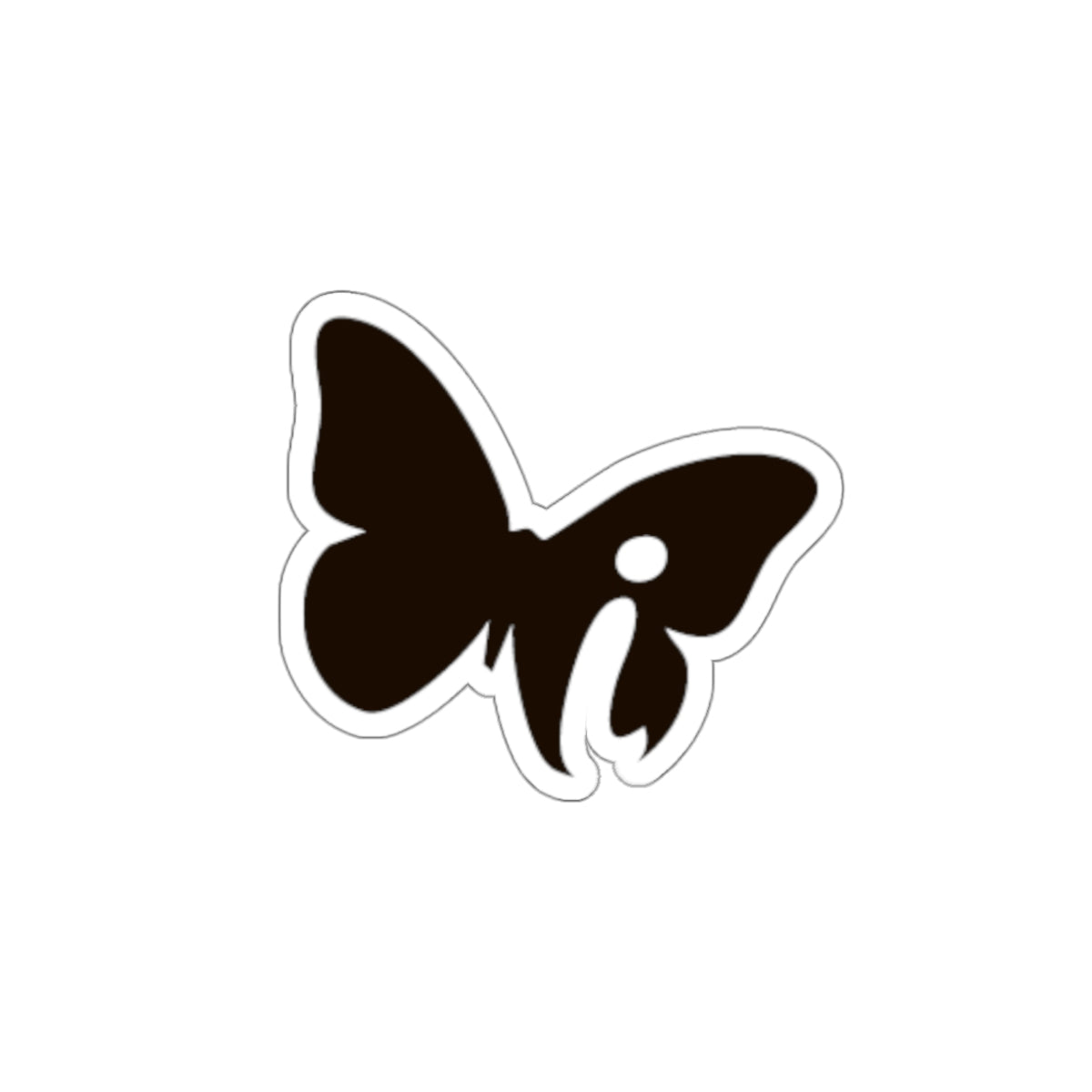 Iansá Butterfly Die-Cut Sticker — Minimal Black Butterfly Accent