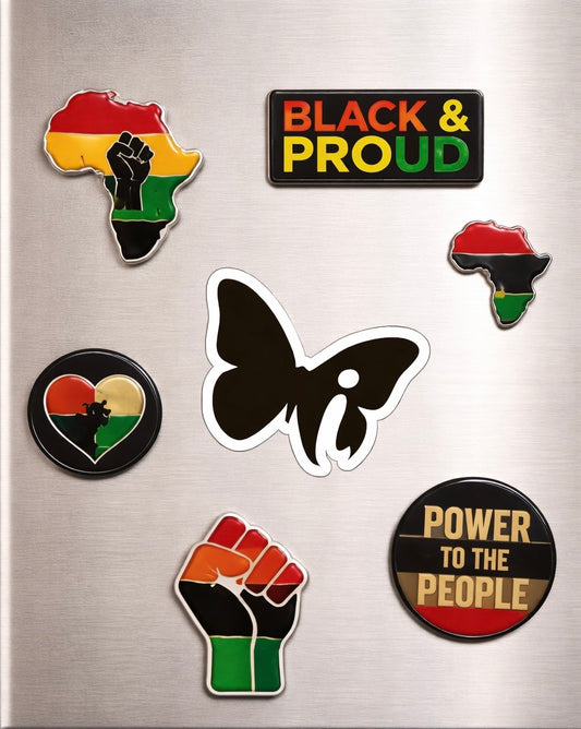 Iansá Butterfly Die-Cut Sticker — Minimal Black Butterfly Accent