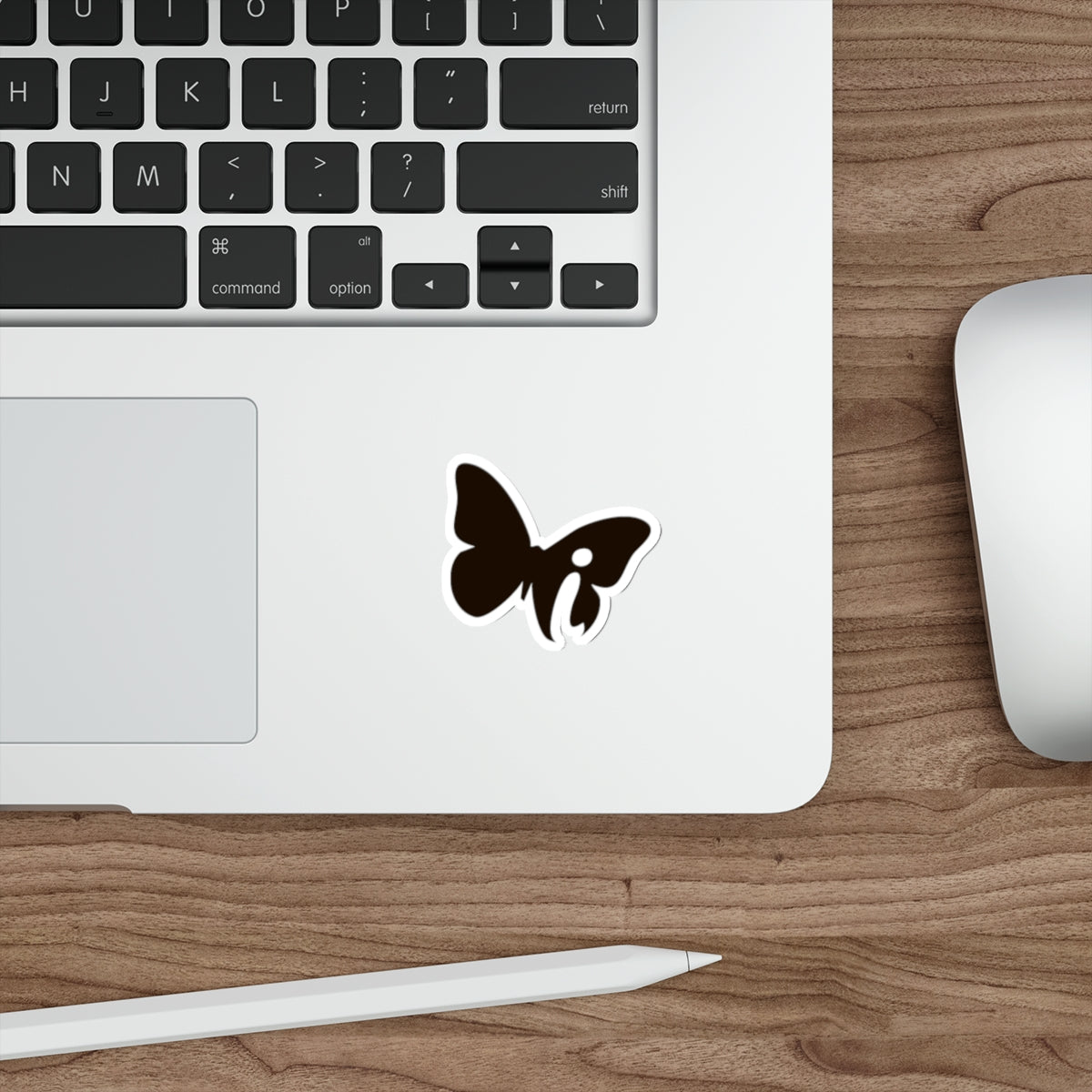 Iansá Butterfly Die-Cut Sticker — Minimal Black Butterfly Accent