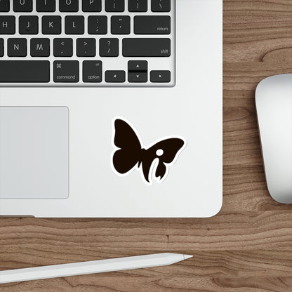 Iansá Butterfly Die-Cut Sticker — Minimal Black Butterfly Accent